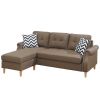 Living Room Corner Sectional Light Coffee Polyfiber Chaise sofa Reversible Sectional