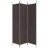 3-Panel Room Divider Brown 59.1"x78.7" Fabric