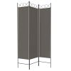 3-Panel Room Divider Anthracite 47.2"x78.7" Fabric