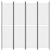 4-Panel Room Divider White 78.7"x78.7" Fabric