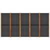 5-Panel Room Divider Black 137.8"x70.9"