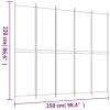 5-Panel Room Divider Black 98.4"x86.6" Fabric