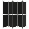 5-Panel Room Divider Black 98.4"x86.6" Fabric