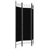 3-Panel Room Divider Black 47.2"x70.9"