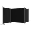 3-Panel Room Divider Black 206.7"x70.9" Fabric