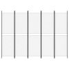 5-Panel Room Divider White 98.4"x70.9" Fabric