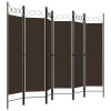 6-Panel Room Divider Brown 94.5"x70.9"