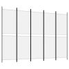 5-Panel Room Divider White 98.4"x70.9" Fabric