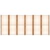 6-Panel Room Divider Cream White 165.4"x70.9"