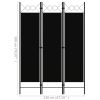 3-Panel Room Divider Black 47.2"x70.9"