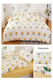 Korean Style Pure Cotton Bedding Set Of Four Pieces (Option: Xiaoyouyou-1.5m Fitted Sheet Style)