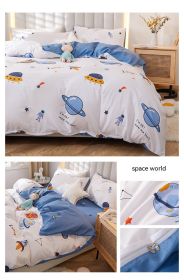 Korean Style Pure Cotton Bedding Set Of Four Pieces (Option: Space World-1.5m bed sheet style)