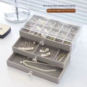 Jewelry Box Anti-oxidation Large Capacity (Option: Gray 18 To6to Empty Disk)