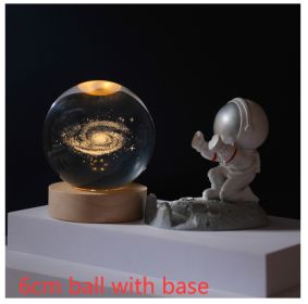 Cosmos Series Luminous Crystal Ball Night Light Desktop Ornament (Option: Milky Way-6cm ball with base)