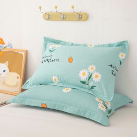 One Pair Of Pure Cotton Pillowcases For Single Person (Option: Daisy Blue-40cmX60cm)