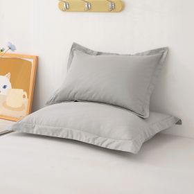 One Pair Of Pure Cotton Pillowcases For Single Person (Option: Minimalist grey-40cmX60cm)