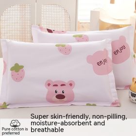 Cotton Children's Pillow Set For Sleep (Option: Pink Bear Girl-30x50cm pair set)