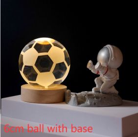 Cosmos Series Luminous Crystal Ball Night Light Desktop Ornament (Option: Football-6cm ball with base)