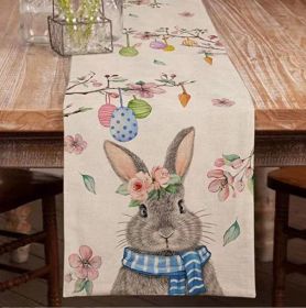 Household Fashion Linen Printed Tablecloth (Option: Gray-33x183CM)