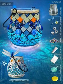 Mosaic Candlestick Diy Material Package (Option: Lake Blue Material Package)