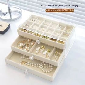 Jewelry Box Anti-oxidation Large Capacity (Option: Beige 18 To6to Empty Disk)