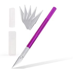 Metal Carving Dessert Cutting Paper Art Handmade Modeling Graver (Color: purple)