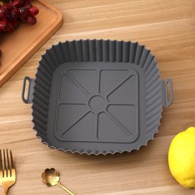 Non Stick Food Grade High Temperature Resistant Silicone Steaming Pan Mat (Option: Square gray-17.5X17.5X5 CM)