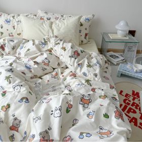 Retro French Flower Cotton Four-piece Set (Option: Nicole Paradise-2m Bed Sheet)