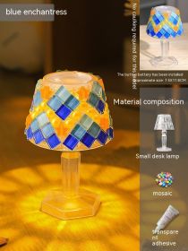 Mosaic Table Lamp Diy Handmade Material Kit (Option: Blue Enchantress S)