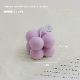 Small Rubik's Cube Aromatherapy Candle Home Decoration Shooting Props (Color: purple)