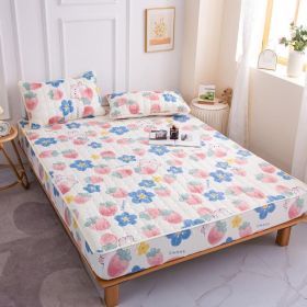 Cotton Covered Anti Slip Cartoon Bedspread (Option: Strawberry Rabbit-Same pillow case 1pair)