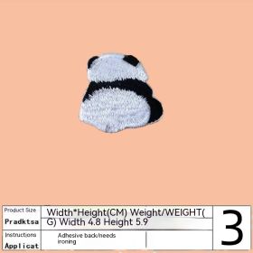 Shoes And Hat Decoration Cute Panda Embroidered Cloth Stickers (Option: 08Back glue style)