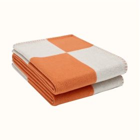 Office Sofas Shawl Air Conditioning Blanket Household (Option: Orange-130X170cm)