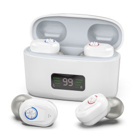 New TWS In-ear Digital Display Charging Warehouse Digital Hearing Aid (Option: White-Z 127D)