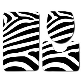 Modern Minimalist Bathroom Mats Three-piece Set (Option: Animal Pattern 03-50x80cm)