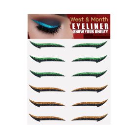 European And American Eyeliner Stickers Six Pairs (Option: Green Orange)