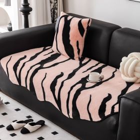 Autumn And Winter Plush Straight Row Sofa Cushion Shaped (Option: Pink Color-90X90CM)