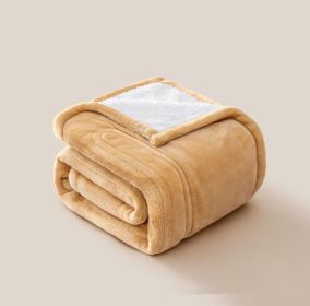 Winter Office Heating Warming Blanket (Option: Milk Fiber Khaki-150cm130cm)