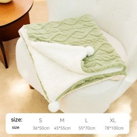 Pet Blanket Ins Style Solid Color (Option: Ins Light Green-M)