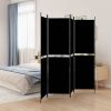 4-Panel Room Divider Black 78.7"x78.7" Fabric