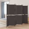 6-Panel Room Divider Brown 118.1"x78.7" Fabric