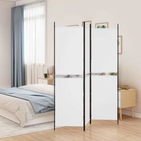 3-Panel Room Divider White 59.1"x78.7" Fabric (Color: White)