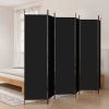 6-Panel Room Divider Black 118.1"x78.7" Fabric