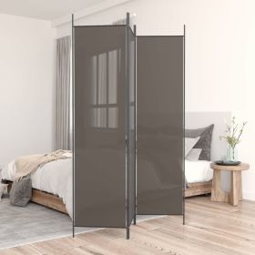 3-Panel Room Divider Anthracite 59.1"x78.7" Fabric (Color: Anthracite)