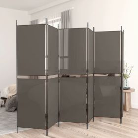 6-Panel Room Divider Anthracite 118.1"x78.7" Fabric (Color: Anthracite)