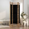 Folding 3-Panel Room Divider 47.2" Bamboo and Canvas