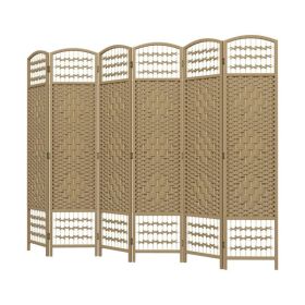 Folding Room Divider Portable Privacy Screen Room Partition (Color: Natural Wood)