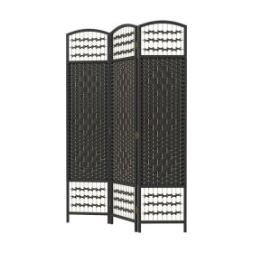 Folding Room Divider Portable Privacy Screen Room Partition (Color: Black)