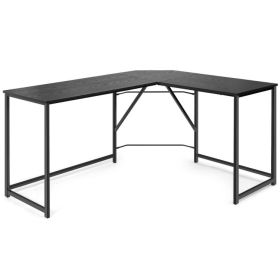 L Shaped Corner Home Office Computer Desk Home (Color: Black)