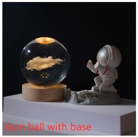 Cosmos Series Luminous Crystal Ball Night Light Desktop Ornament (Option: Clouds-6cm ball with base)